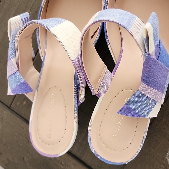 Bandolino Millie Mule Purple Multicolored Plaid Classy Pump 💜 - Picture 4 of 13